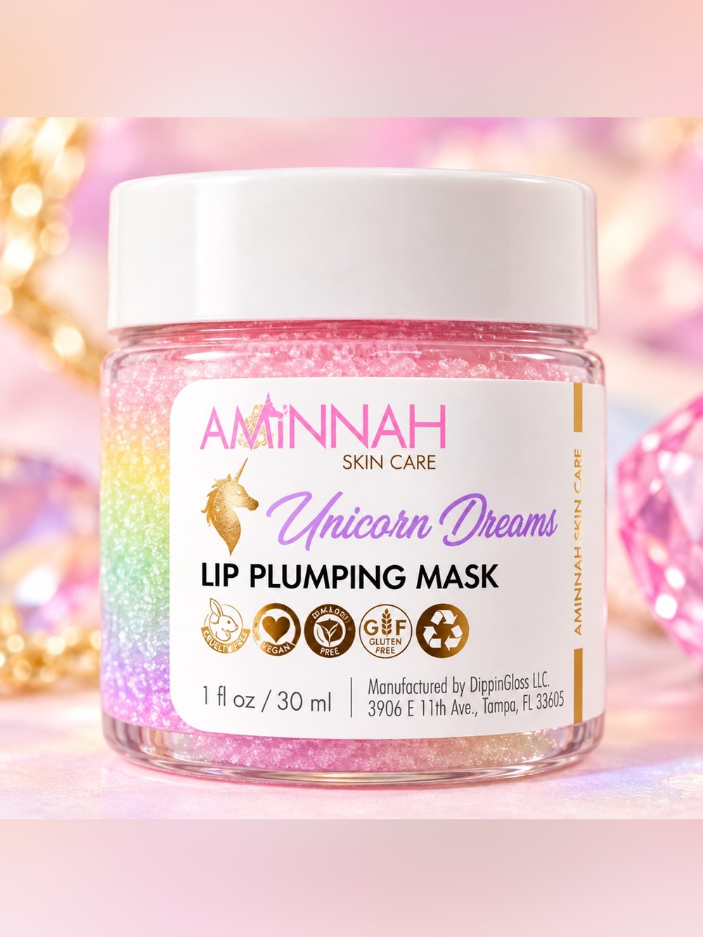 Aminnah Unicorn Dreams Pink Lip Plumping Mask
